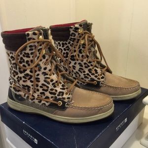 High Top Cheetah Sperry Boots